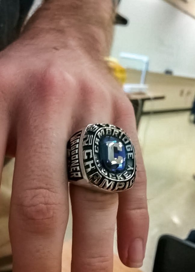 The bling that the hockey team won in 2013.