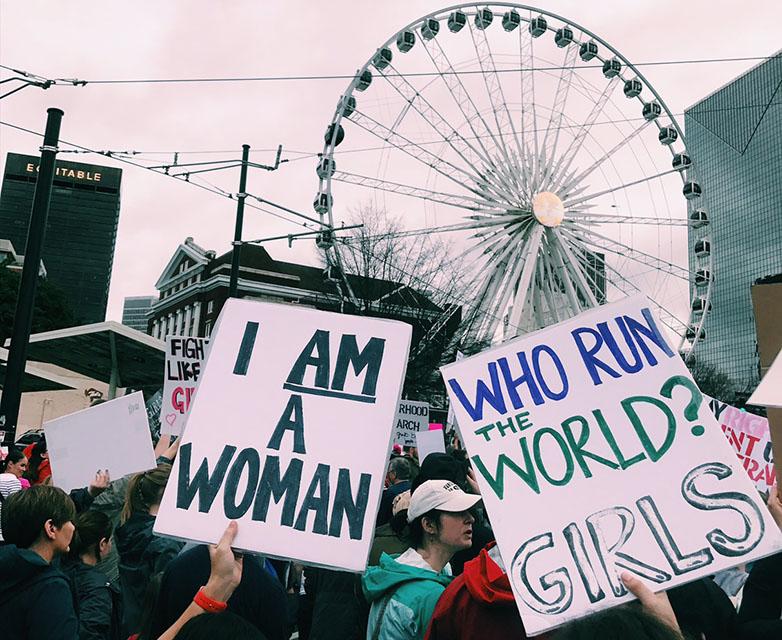 A sea of signs takes over downtown Atlanta, flooding the landscape with messages such as “A woman’s place is in the resistance” and “Who run the world? Girls.” This was The Atlanta Women’s March.