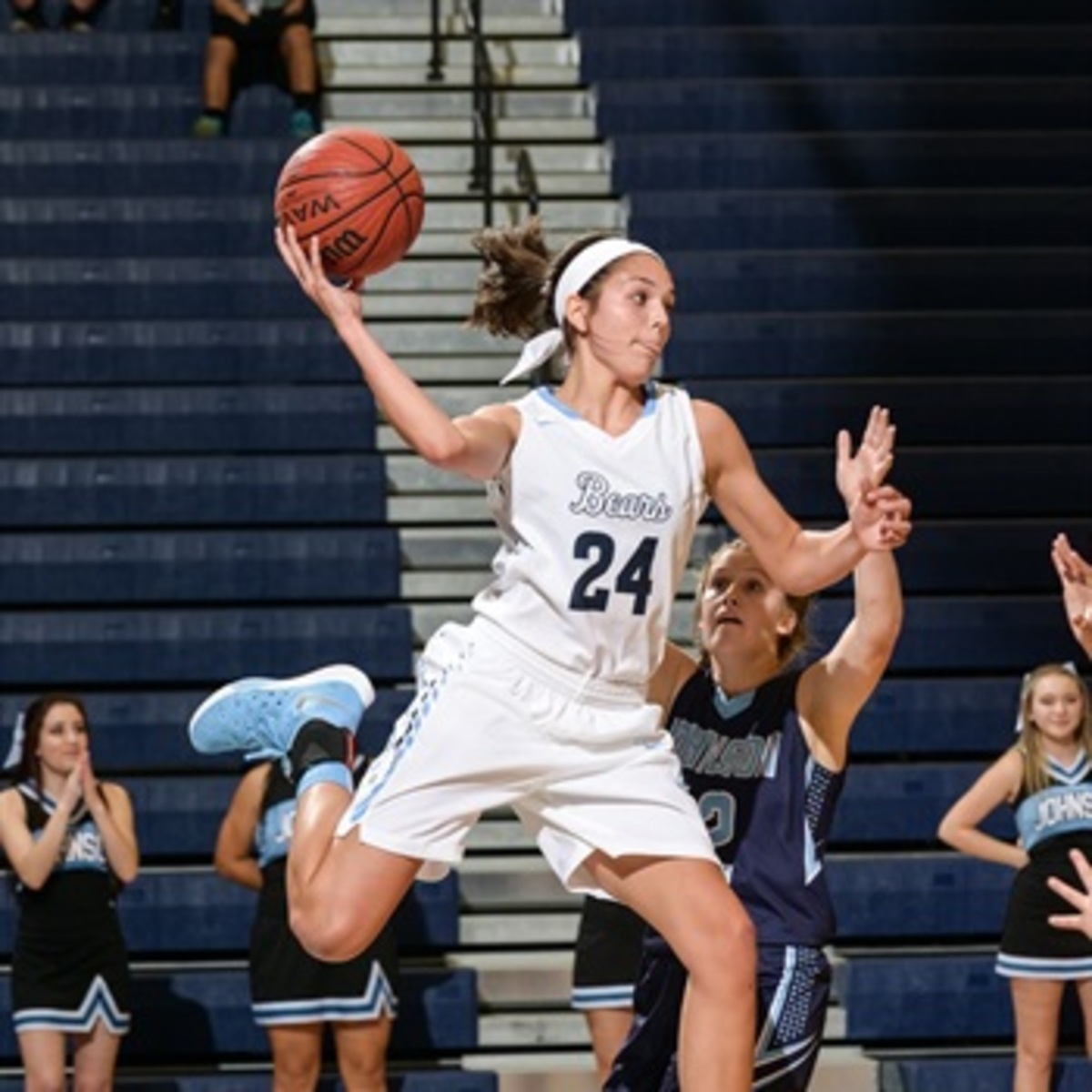 Sierra Sieracki playing basketball this past season.