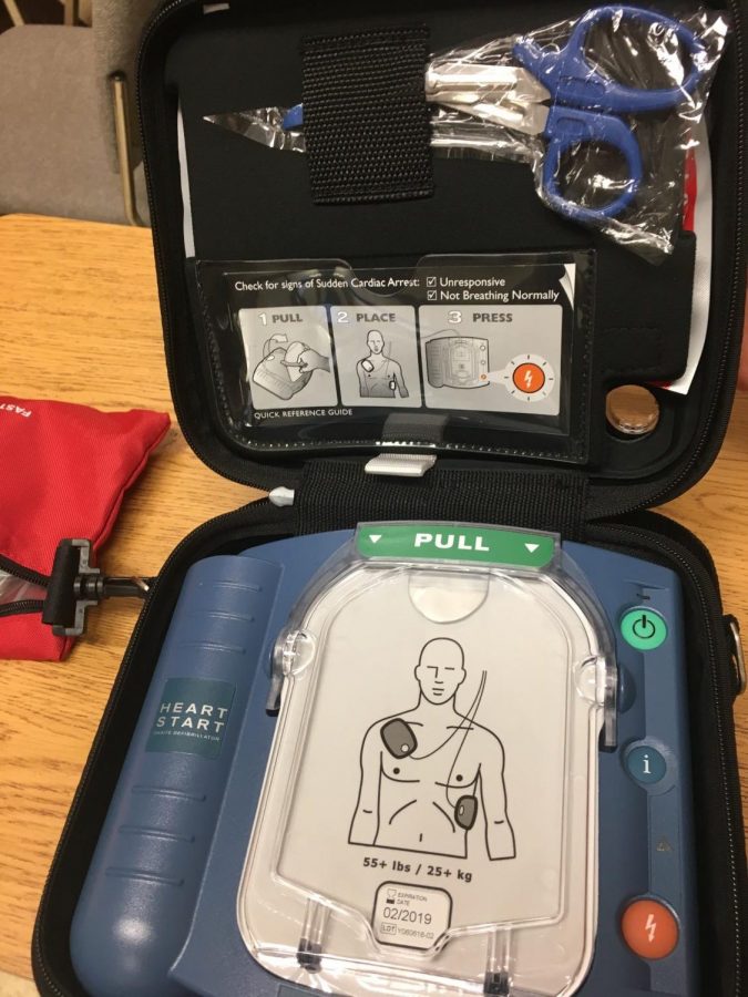 The inside of a defibrillator.