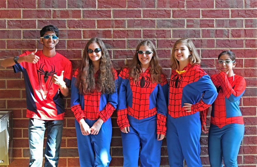 Senior Aditya Sayal, senior Dakota Pasley, junior Caroline Fettes, junior Isabella Amorine and junior Julissa Duarte are centrality doing it for the Vine, as they are dressed up as the Its Wednesday, My Dudes meme. 
