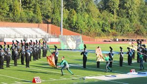 The Cambridge marching band was among 14 ensembles performing at the Fulton County Marching Exhibition on Saturday.
