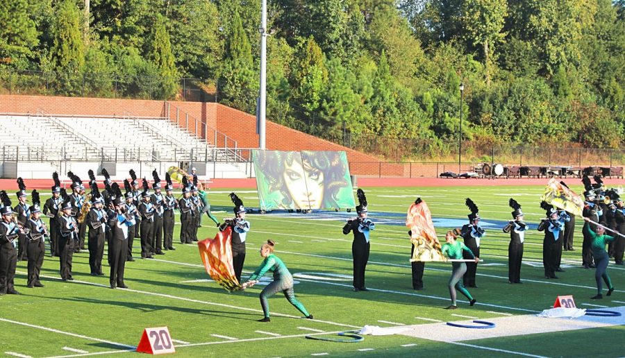 The Cambridge marching band was among 14 ensembles performing at the Fulton County Marching Exhibition on Saturday.