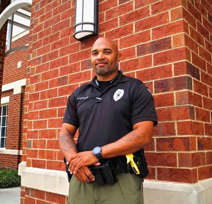 Officer Broderick Cleveland joined the schools security team at the beginning of the semester.