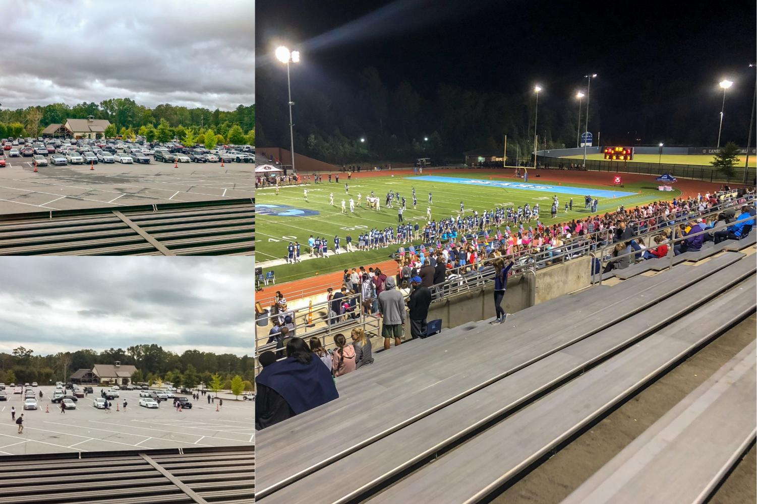 The lack of school spirit is evident through our football games and the parking lot at different times of the day.