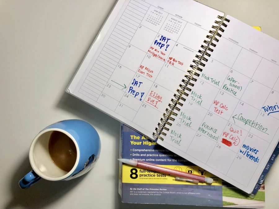 The typical schedule of a busy student is packed with different activities.