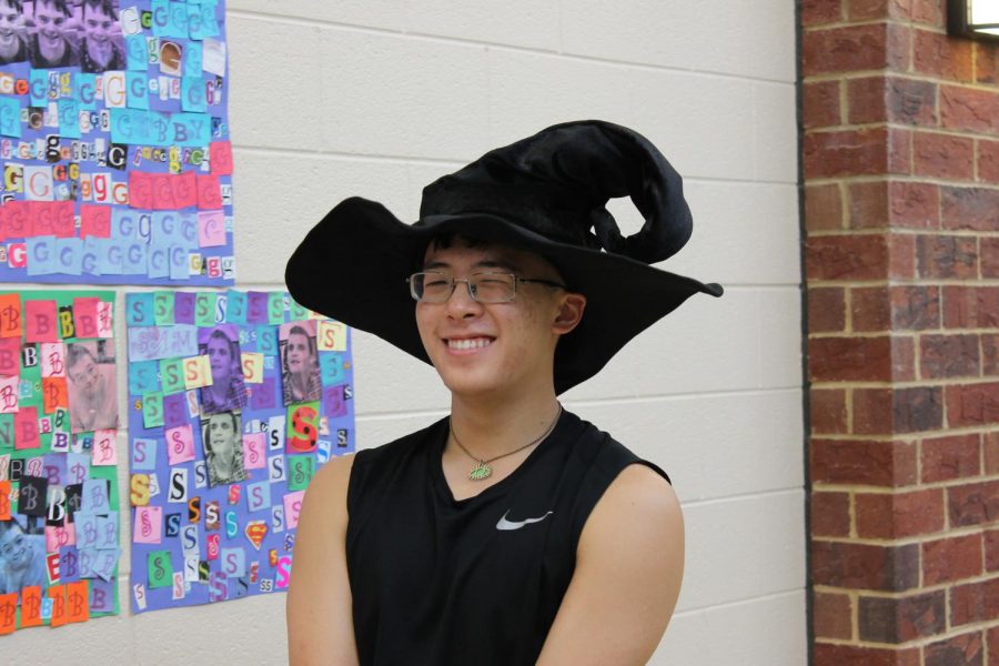 Senior Jacob Kim is dressed as a witch.