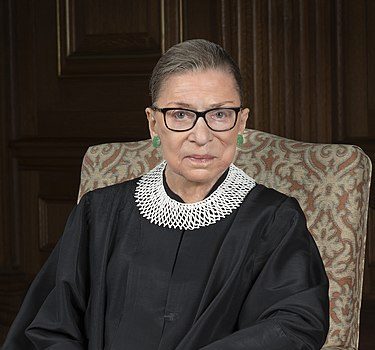 Ruth Bader Ginsburg in her court attire. 