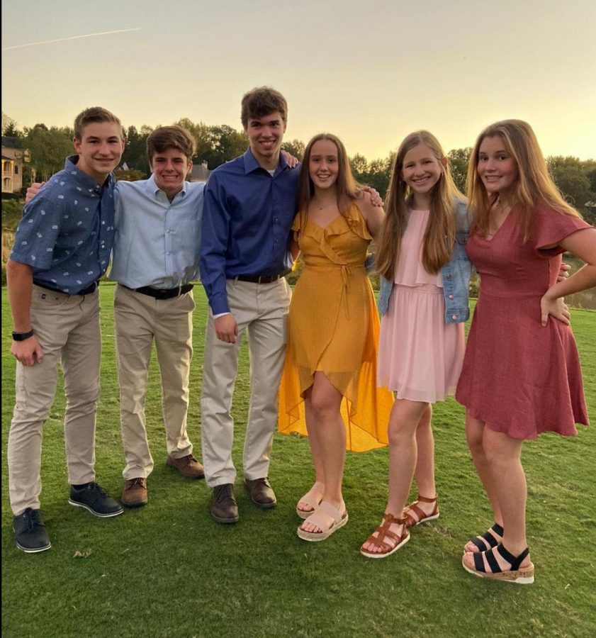 From left to right: freshman David Lichtenwalner, freshman John Watkins, freshman Connor Scott, freshman Gabriela Pieterse, freshman Kendyll Sicchitano, freshman Audrey Van Vuuren.