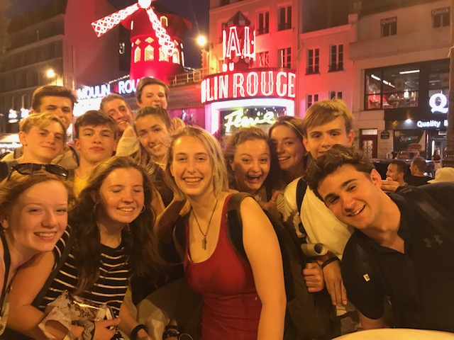 Students from the Europe trip in 2019.