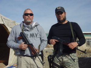 Hart (left) and Meyer (right) pose for a photo at Camp Clark.