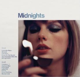 Taylor Swift's album cover of "Midnights" 